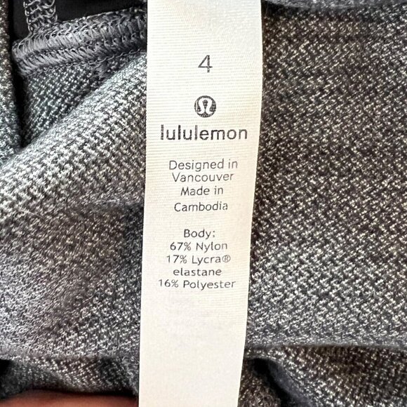 Lululemon Align Pant II 25" Mini Heathered Herringbone Black White Size 4 - Picture 9 of 9
